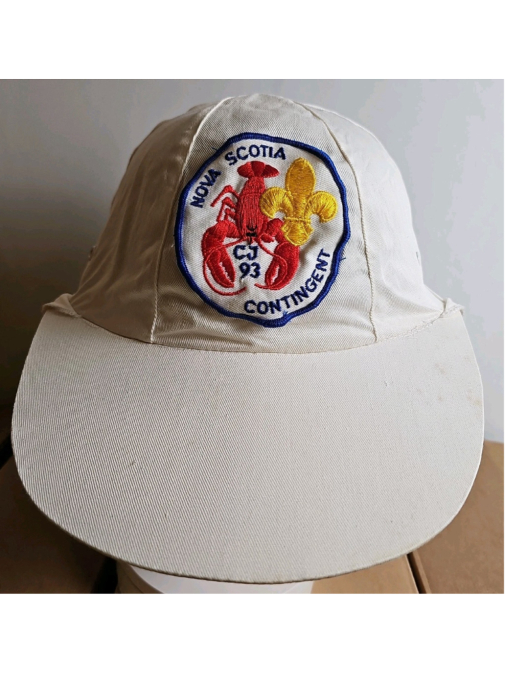 Vintage 1993 Scout Jamboree Nova Scotia Contingent Hat Sou'wester Lobster Canada